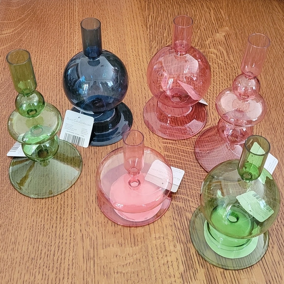 Huntington Home Glass Candle Holder - Green Tall - Picture 5 of 6